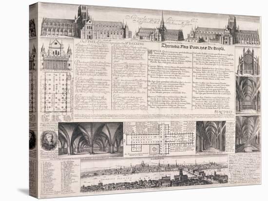 Plans of St Paul's Cathedral, London, 1658-Daniel King-Stretched Canvas