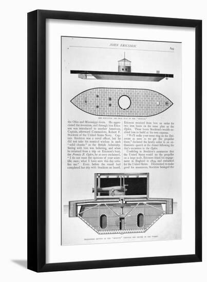 Plans of the Ironclad USS Monitor Designed by John Ericsson-null-Framed Giclee Print