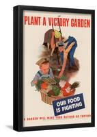 Plant a Victory Garden Our Food is Fighting WWII War Propaganda Art Print Poster-null-Framed Poster