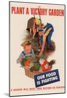 Plant a Victory Garden Our Food is Fighting WWII War Propaganda Art Print Poster-null-Mounted Poster