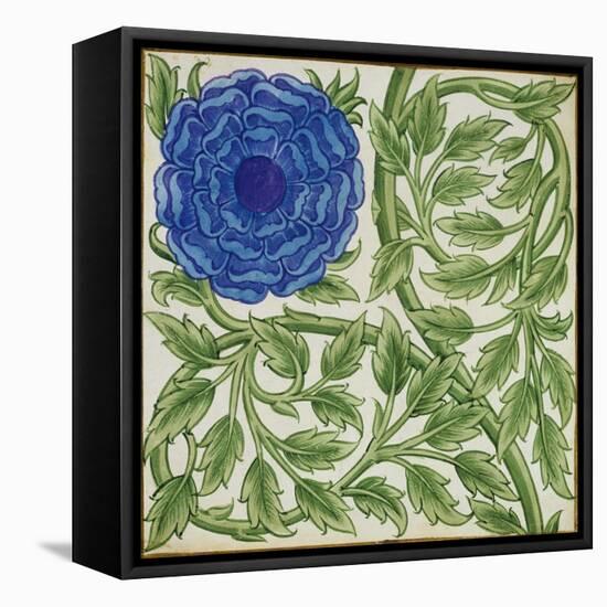 Plant with a Blue Flower (W/C on Paper)-William De Morgan-Framed Stretched Canvas