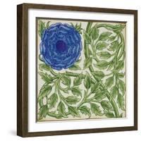 Plant with a Blue Flower (W/C on Paper)-William De Morgan-Framed Giclee Print