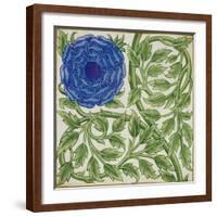 Plant with a Blue Flower (W/C on Paper)-William De Morgan-Framed Giclee Print