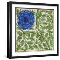 Plant with a Blue Flower (W/C on Paper)-William De Morgan-Framed Giclee Print