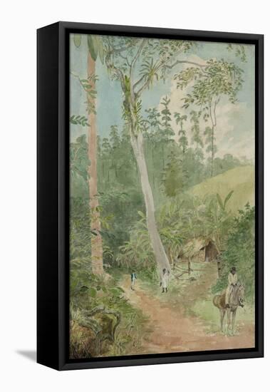 Plantain Walk - Bookkeeper - Watchman and Hut - Man with Casks of Water-null-Framed Stretched Canvas