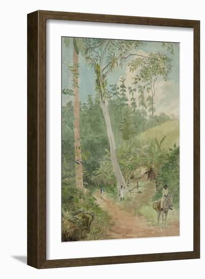 Plantain Walk - Bookkeeper - Watchman and Hut - Man with Casks of Water-null-Framed Art Print