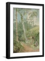 Plantain Walk - Bookkeeper - Watchman and Hut - Man with Casks of Water-null-Framed Art Print