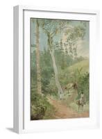 Plantain Walk - Bookkeeper - Watchman and Hut - Man with Casks of Water-null-Framed Art Print