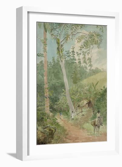 Plantain Walk - Bookkeeper - Watchman and Hut - Man with Casks of Water-null-Framed Art Print