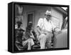 Plantation overseer and his field hands, Mississippi, 1936-Dorothea Lange-Framed Stretched Canvas