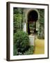 Planter and Arched Entrance to Garden in Casa de Pilatos Palace, Sevilla, Spain-Merrill Images-Framed Photographic Print