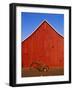 Planter in Front of Red Barn-Stuart Westmorland-Framed Photographic Print