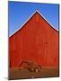 Planter in Front of Red Barn-Stuart Westmorland-Mounted Photographic Print
