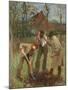 Planting a Tree (Oil on Canvas)-George Clausen-Mounted Giclee Print