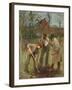 Planting a Tree (Oil on Canvas)-George Clausen-Framed Giclee Print