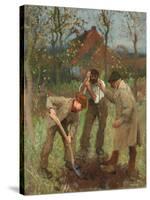 Planting a Tree (Oil on Canvas)-George Clausen-Stretched Canvas