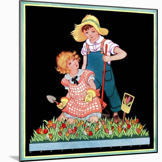 Planting Hyacinth - Child Life-Hazel Frazee-Mounted Giclee Print