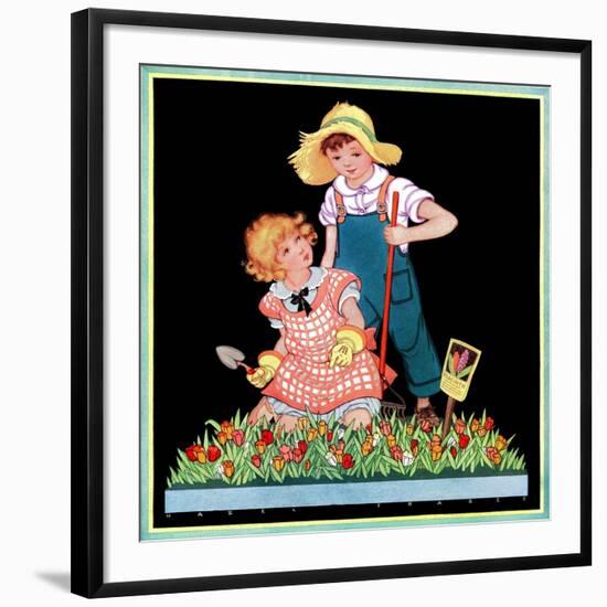 Planting Hyacinth - Child Life-Hazel Frazee-Framed Giclee Print