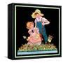 Planting Hyacinth - Child Life-Hazel Frazee-Framed Stretched Canvas