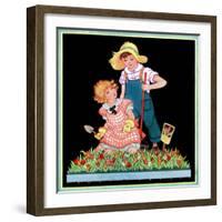 Planting Hyacinth - Child Life-Hazel Frazee-Framed Premium Giclee Print