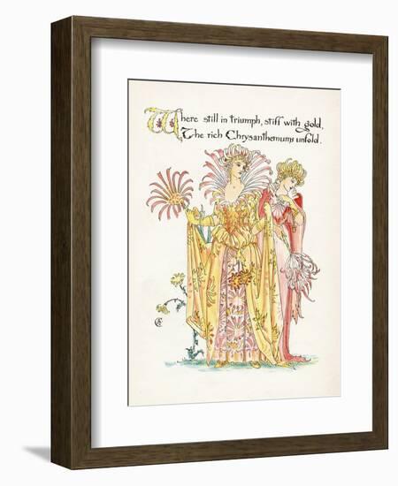 Plants, Chrysanthemum-Walter Crane-Framed Art Print