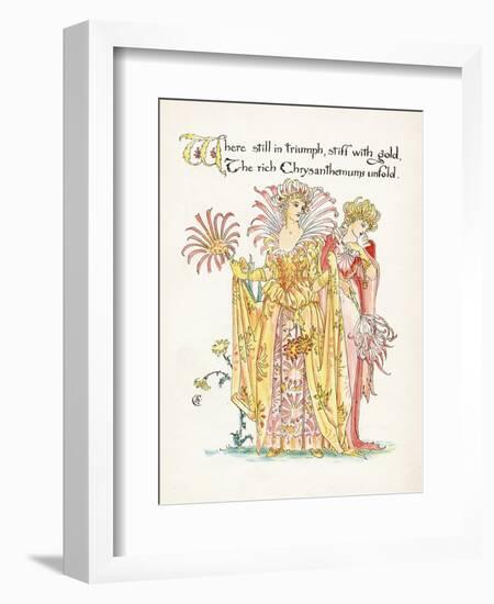 Plants, Chrysanthemum-Walter Crane-Framed Art Print