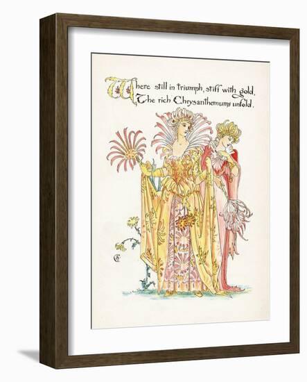 Plants, Chrysanthemum-Walter Crane-Framed Art Print