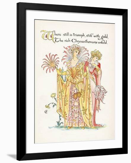 Plants, Chrysanthemum-Walter Crane-Framed Art Print