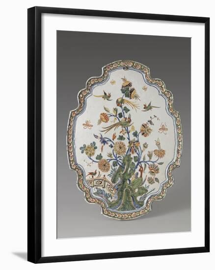 Plaque aux oiseaux branchés-null-Framed Giclee Print