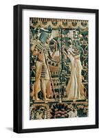 Plaque from the Lid of a Coffer Showing Tutankhamun (circa 1370-52 BC) and His Wife Ankhesenamun-null-Framed Giclee Print