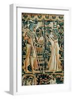 Plaque from the Lid of a Coffer Showing Tutankhamun (circa 1370-52 BC) and His Wife Ankhesenamun-null-Framed Giclee Print