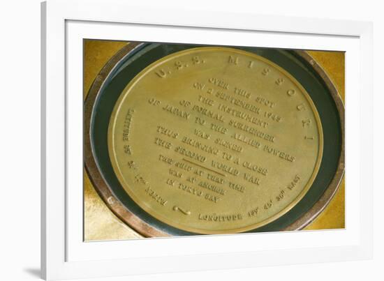 Plaque on the Battleship Missouri-Jon Hicks-Framed Photographic Print