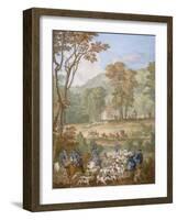 Plaque représentant les chasses de Louis XVI-Jean Baptiste Oudry-Framed Giclee Print