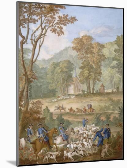 Plaque représentant les chasses de Louis XVI-Jean Baptiste Oudry-Mounted Giclee Print