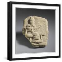 Plaquette : déesse assise aux oies-null-Framed Giclee Print