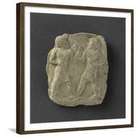 Plaquette : deux boxeurs s'affrontant-null-Framed Giclee Print