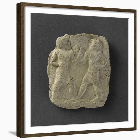 Plaquette : deux boxeurs s'affrontant-null-Framed Giclee Print