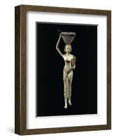 Plastered and Painted Wood Statue Depicting a Female Offering-Bearer, Middle Kingdom-null-Framed Giclee Print