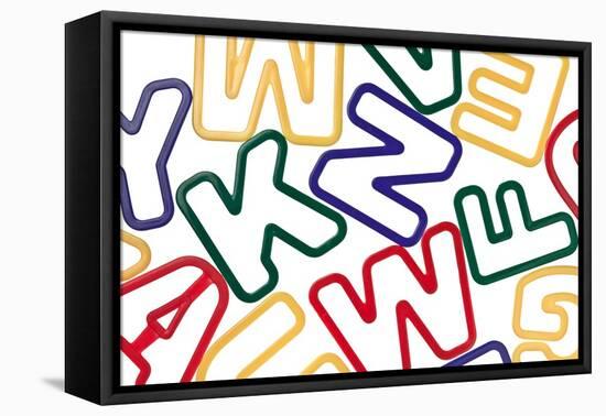 Plastic Colorful Toy Letters Background-donatas1205-Framed Stretched Canvas
