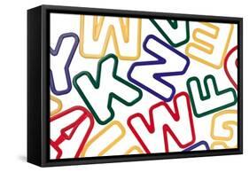 Plastic Colorful Toy Letters Background-donatas1205-Framed Stretched Canvas