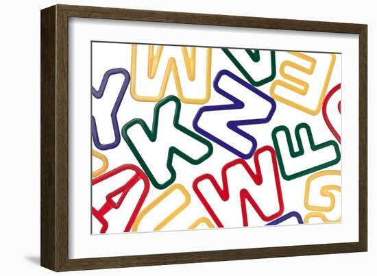 Plastic Colorful Toy Letters Background-donatas1205-Framed Art Print