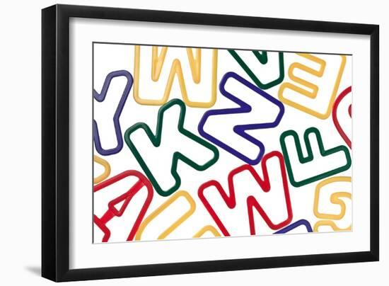 Plastic Colorful Toy Letters Background-donatas1205-Framed Art Print