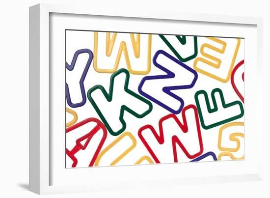 Plastic Colorful Toy Letters Background-donatas1205-Framed Art Print