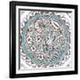 Plat à décor de fleurs et médaillon-null-Framed Giclee Print