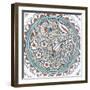 Plat à décor de fleurs et médaillon-null-Framed Giclee Print