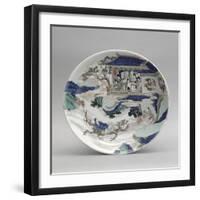 Plat à décor de personnages et paysage-null-Framed Giclee Print