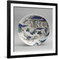 Plat à décor de personnages et paysage-null-Framed Giclee Print