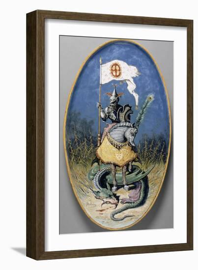 Plat : Chevalier au dragon-null-Framed Giclee Print