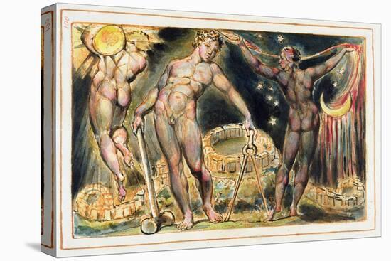 Plate 100 from 'Jerusalem' (Bentley Copy E), 1804-20 (Etching with Pen, W/C and Gold on Paper)-William Blake-Stretched Canvas