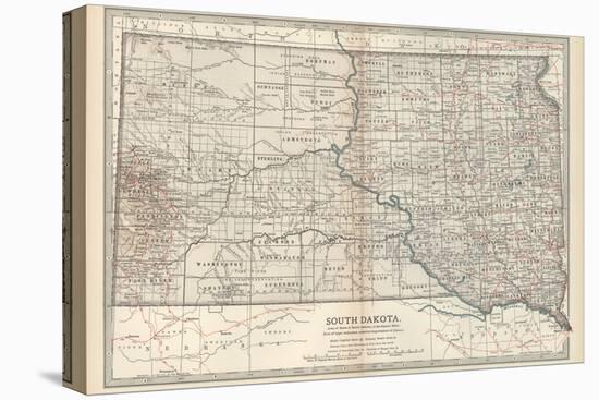 Plate 100. Map of South Dakota. United States-Encyclopaedia Britannica-Stretched Canvas